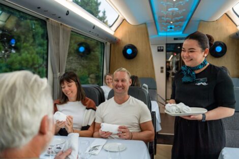 557169 hot towel service distributed in scenic plus web 1280 470x313 - Lighting Control for KiwiRail's TransAlpine train